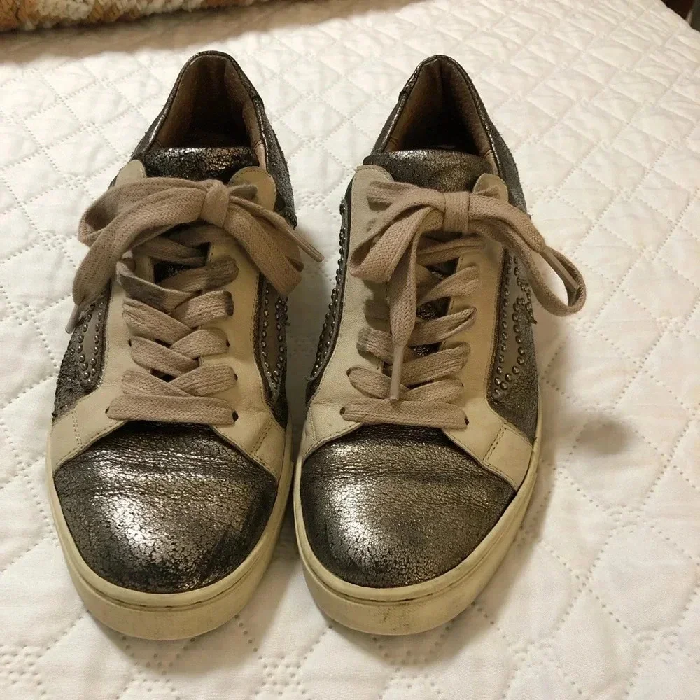 Frye Ivy Logo Patch Studded Sneakers - Picture 2 of 9